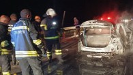 Erzincan’da bariyere çarpan otomobil alev aldı: 1 ölü, 1 yaralı