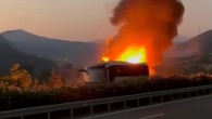 Bursa’da panik anları: Yolcu otobüsü alev alev yandı, yolcular tahliye edildi!