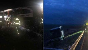 Aksaray’da feci kaza… Yolcu otobüsü devrildi: Ölü ve yaralılar var!