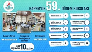 Nevşehir Belediyesi Gençlik ve Spor Hizmetleri Müdürlüğü bünyesinde faaliyetlerini sürdüren Kapadokya Eğitim Merkezi (KAPEM)’de 59. Dönem kursları Haziran ayında başlayacak