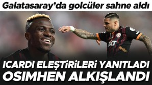 Galatasaray-Antalyaspor maçında golcüler sahne aldı! Icardi eleştirilere yanıt verdi, Osimhen…