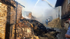 Köyde yangın: 4 ev küle döndü