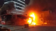 Ümraniye Dudullu Otogarı’nda otobüs alev alev yandı