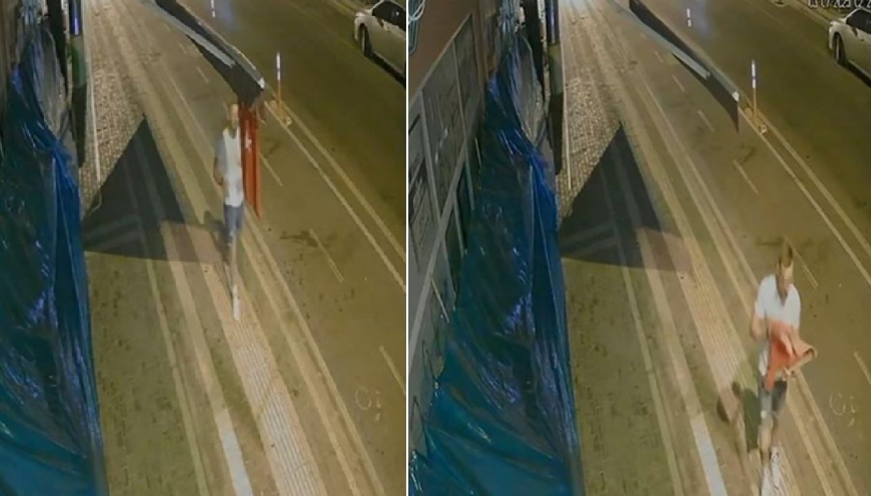 Dükkanda asılı bayrağı çıkaran turist gözaltına alındı