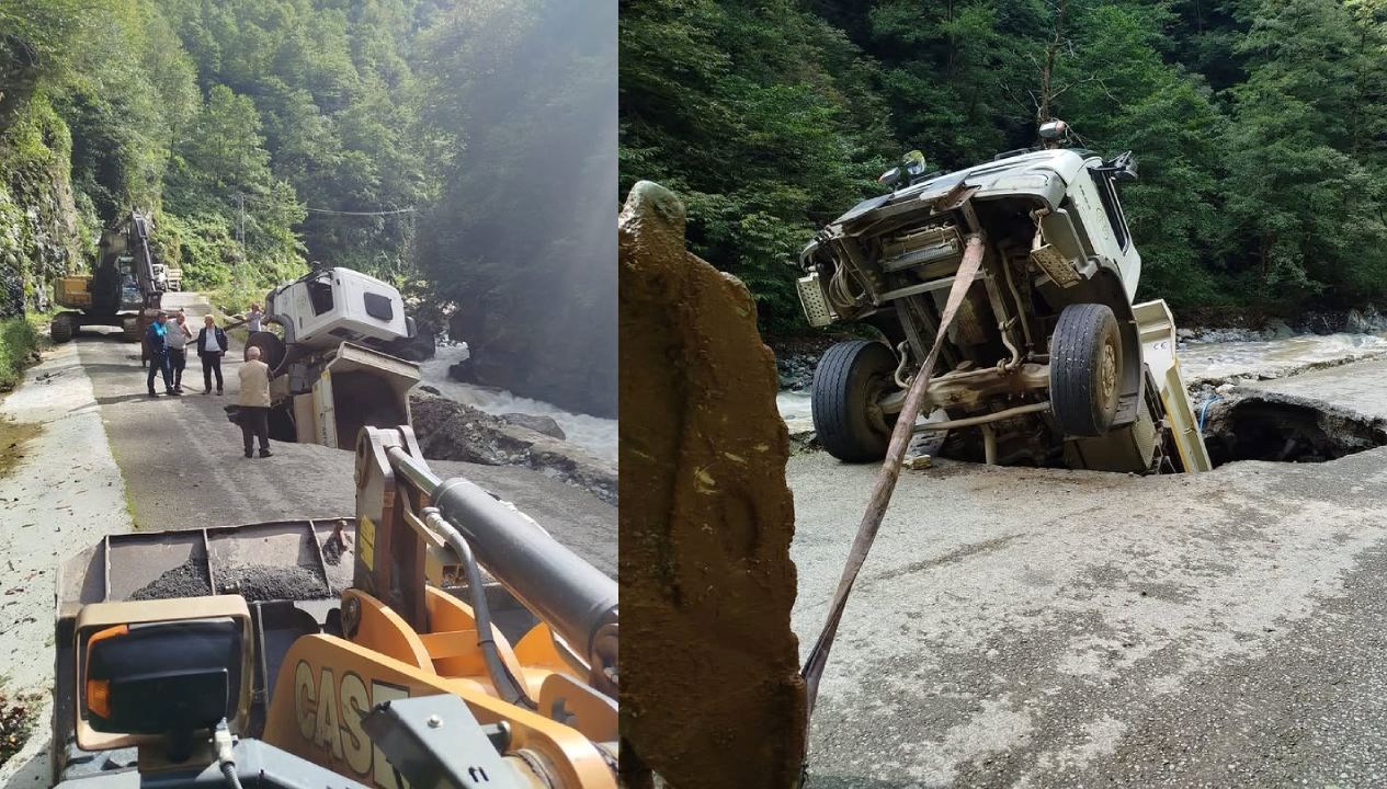 Artvin’de kamyon göçüğe düştü