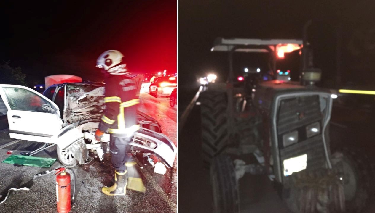 Kastamonu’da otomobil, kum yüklü traktöre çarptı:1 ölü, 5 yaralı