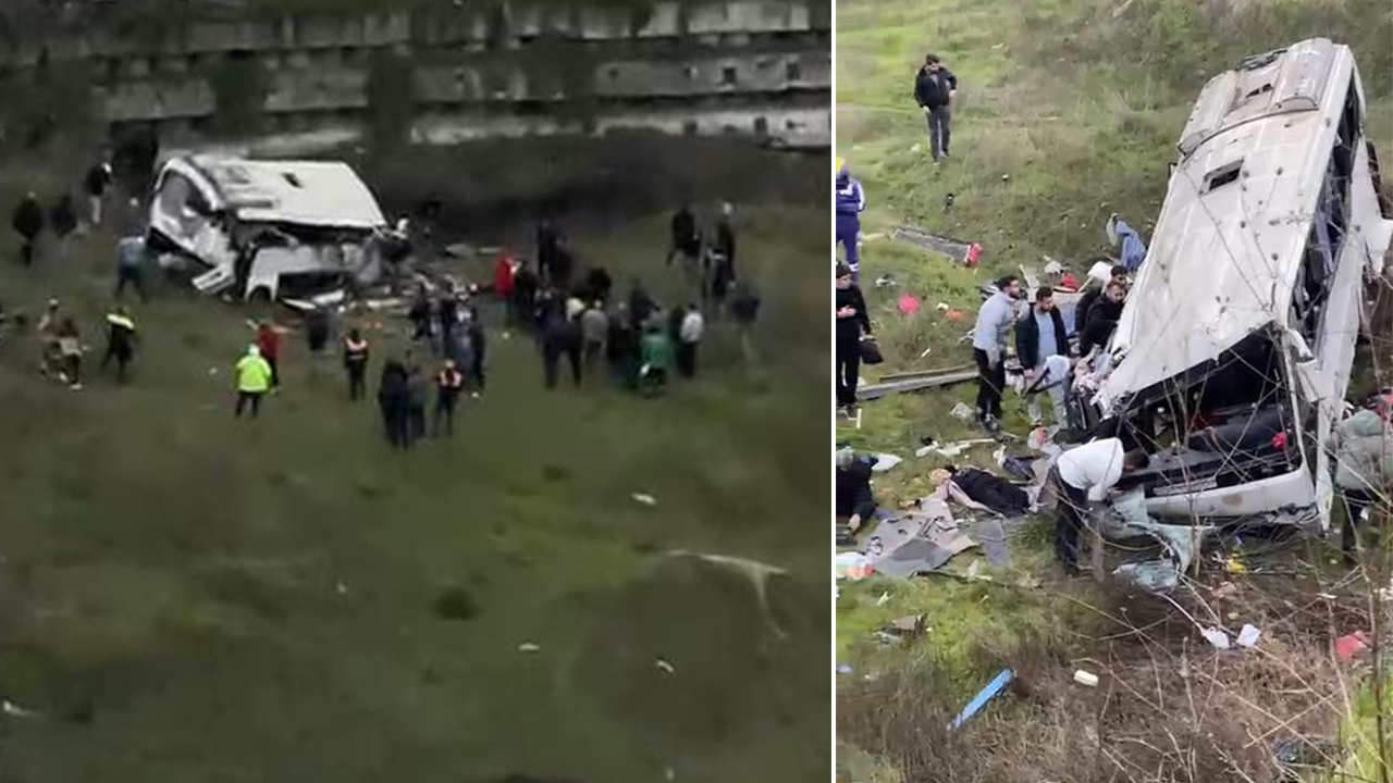 Esenyurt’ta servis aracı şarampole yuvarlandı. 5 ölü, 6 yaralı