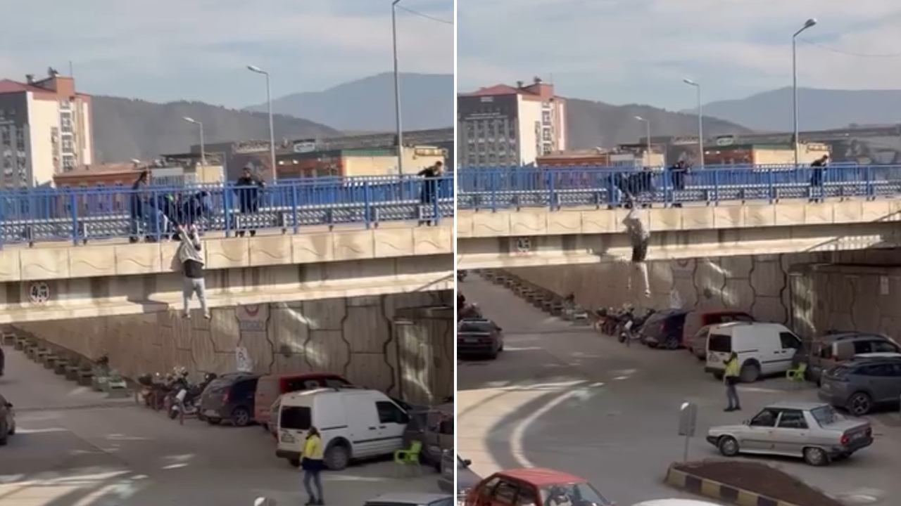 Köprüde can pazarı. Tutunamayınca yere düştü