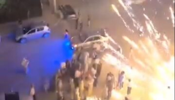 Nişan kutlamasında panik: Havai fişek kalabalığın üzerine patladı