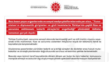 Dezenformasyonla Mücadele Merkezi, Türkiye’nin savunma tedarik süreçlerine ilişkin iddiaları yalanladı