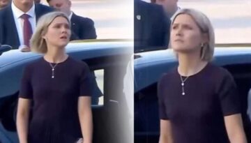 NATO Zirvesi resepsiyonunda dikkat çeken bakışlar. İzlanda Başbakanı’nın Beştepe’ye girişi gündem oldu