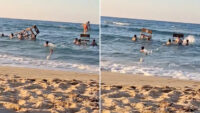 Plajda pes dedirten eğlence. Cankurtaran kulesini söktüler