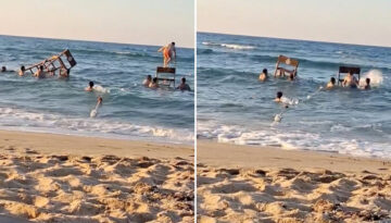 Plajda pes dedirten eğlence. Cankurtaran kulesini söktüler