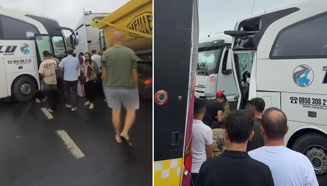 Arnavutköy’de yolcu otobüsü İETT otobüsüne çarptı