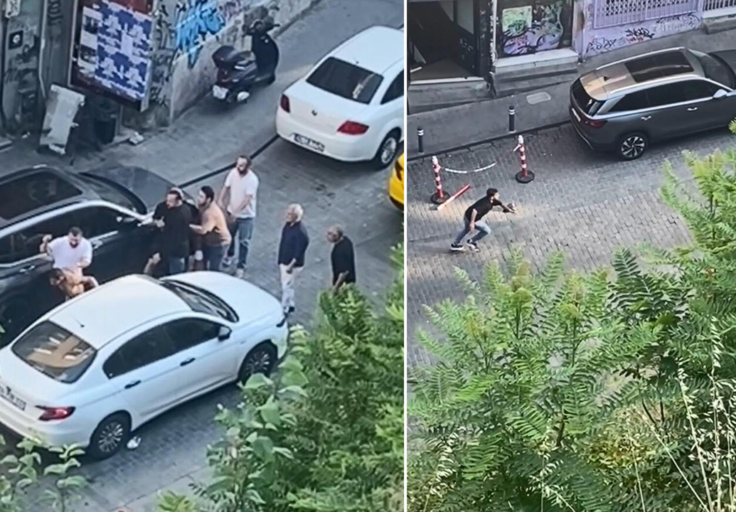 Beyoğlu’nda çıplak adam paniği. Motosikletin önüne atladı, döve döve gönderdiler