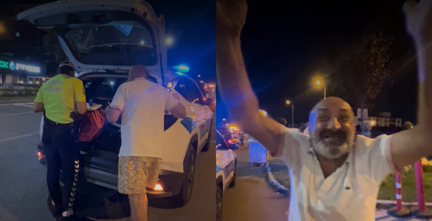 Ehliyetsiz ve alkollü yakalandı. “Bomba gibiyim”
