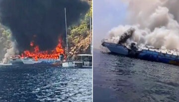 Fethiye’de can pazarı. Denizin ortasında gezi teknesinde yangın çıktı, 115 kişi denize atladı