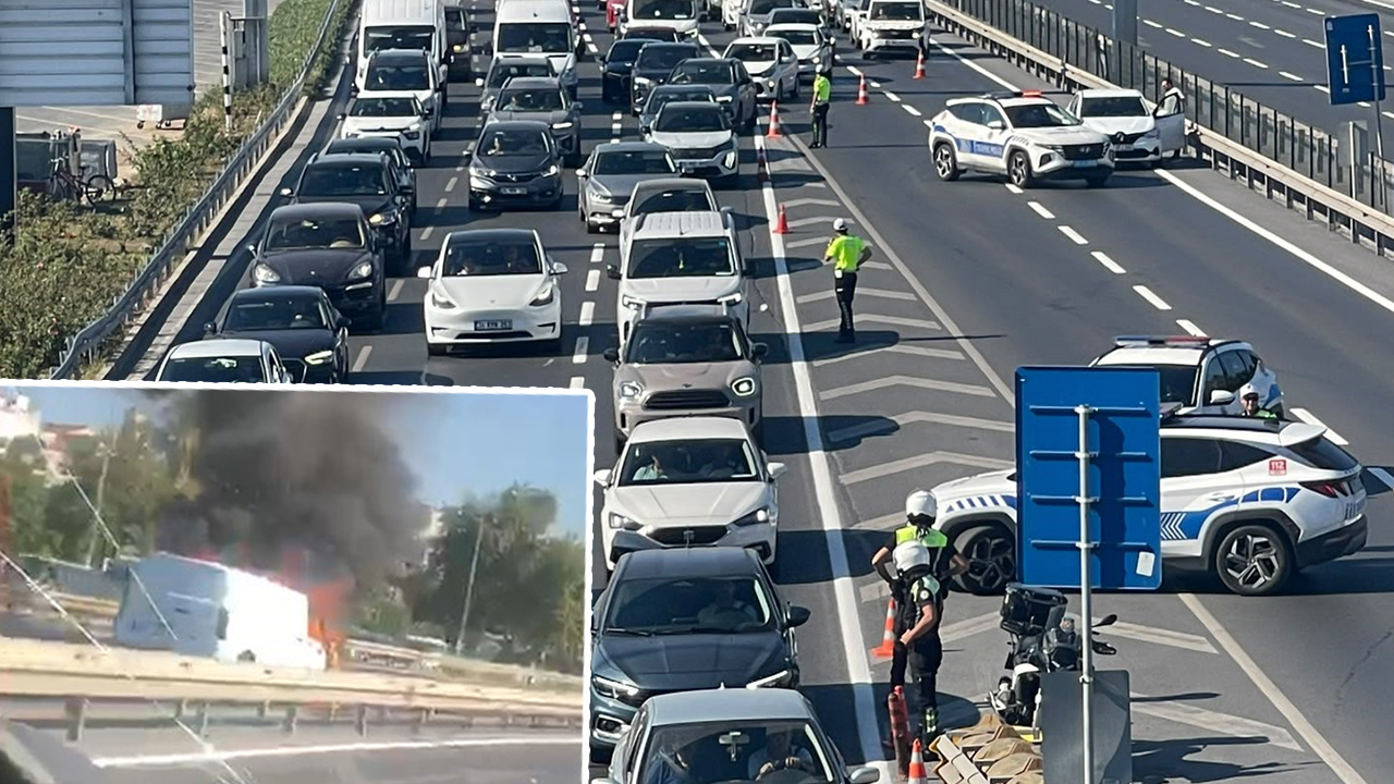 İstanbul’da sahil yolunda yangın. Avrasya Tüneli yönü kapandı