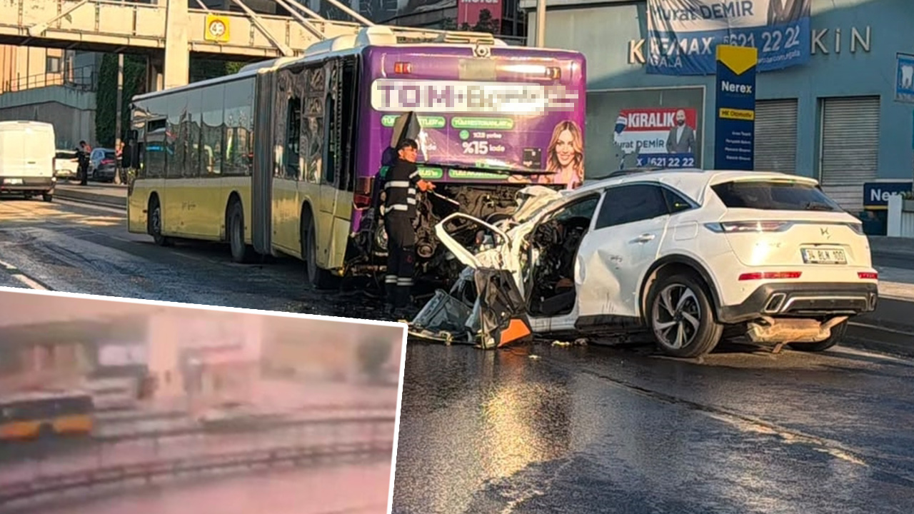 Küçükçekmece’de korkunç kaza. Otobüse çarpan otomobilde üç kişi öldü