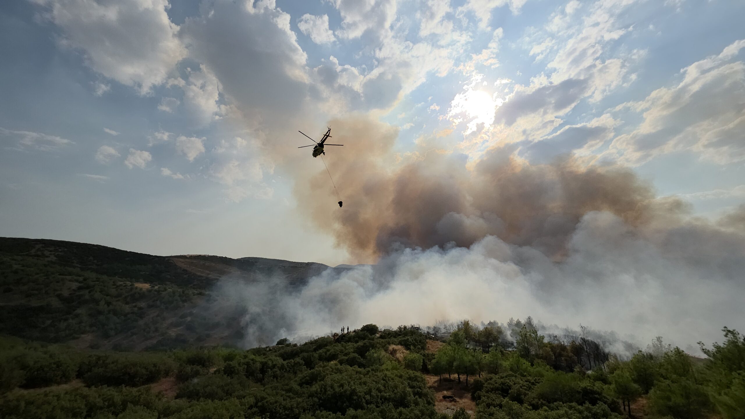 Manisa’da orman yangını. Havadan ve karadan müdahale sürüyor