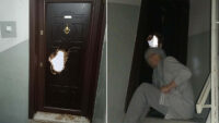 Komşusunun kapısını matkapla kırdı