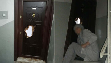Komşusunun kapısını matkapla kırdı