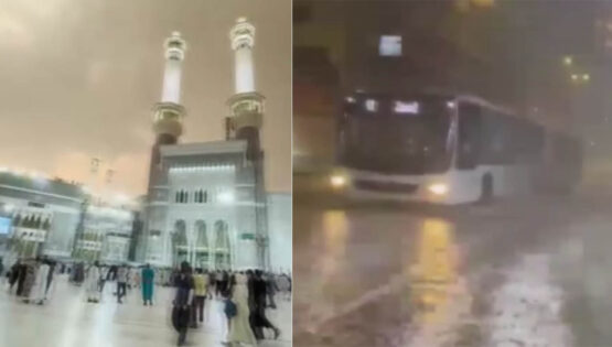 Mekke’de şiddetli sağanak ve fırtına