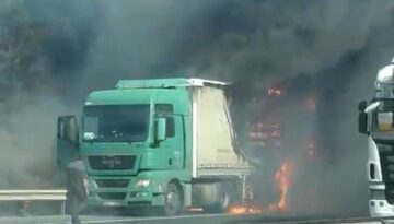 TEM Otoyolu’nda TIR yangını: Edirne yönü trafiğe kapatıldı
