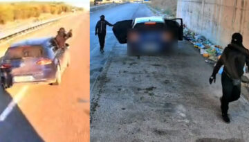 Türk tırına film gibi soygun. Maskeli adamlar önünü kesti, jammer bile kullandılar