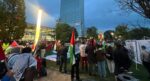 Uluslar Ligi’ndeki maç öncesi İsrail’e protesto. “Barış, haysiyet ve adalet”