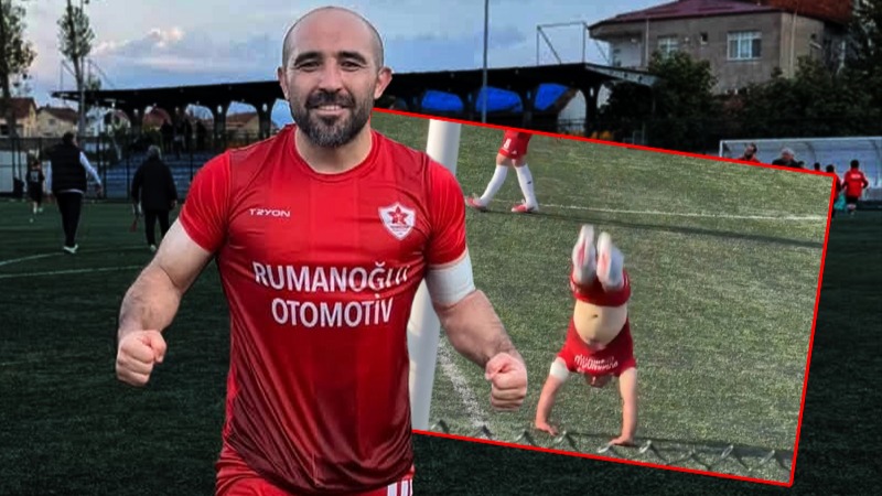 Frikikten fileleri sarstı, 11 takla atarak sevindi