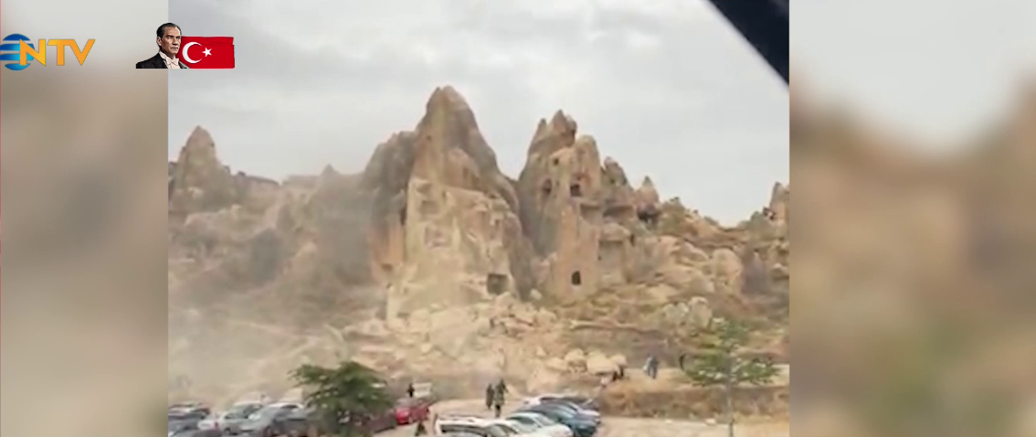 Kapadokya’da peribacası çöktü. Ölü ve yaralılar var